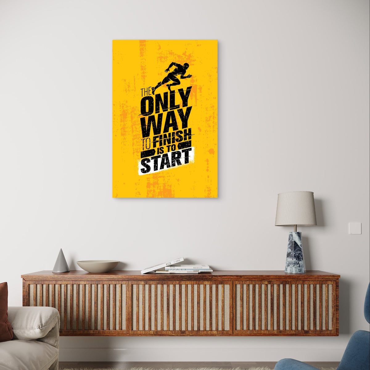 Runner Quote Only Way To Finish Is To Start 5mm Plastic Poster Ready to Hang 90x