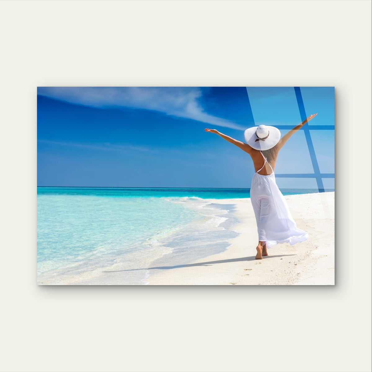 Sunny Tropical Ocean Paradise Beach Acrylic Glass Printing Wall Art Australian Made Quality