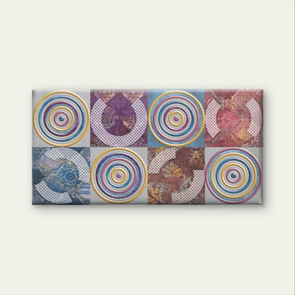 Abstract Geometric Circle Patchwork Wall Art Canvas Office Home Framed 120x60cm