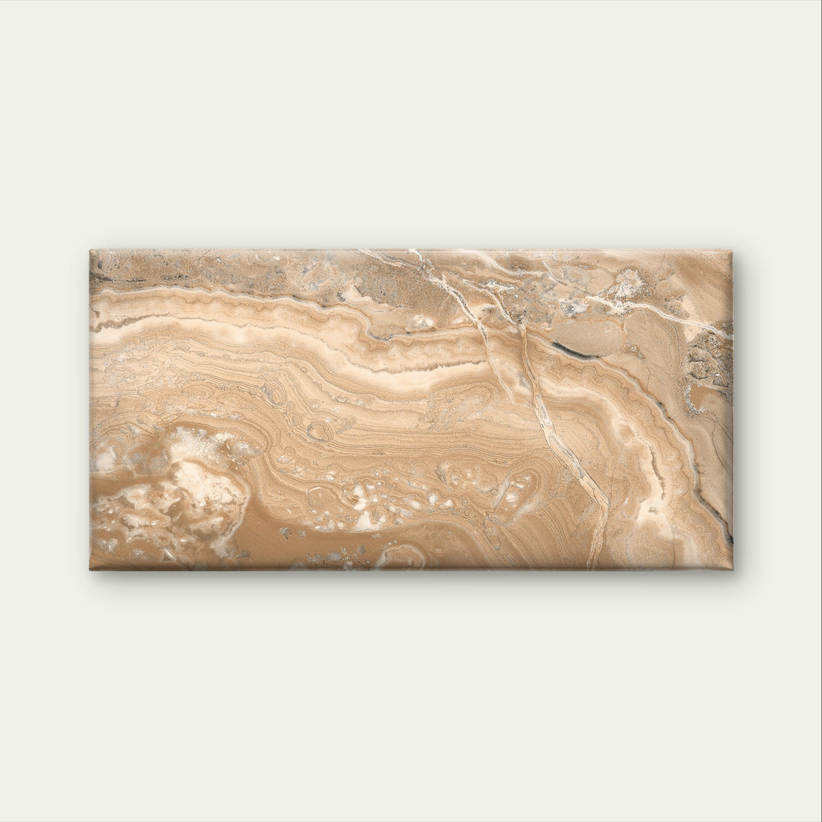 Beige Brown Marble Onyx Art Stone Wall Art Canvas Office Home Framed 120x60cm