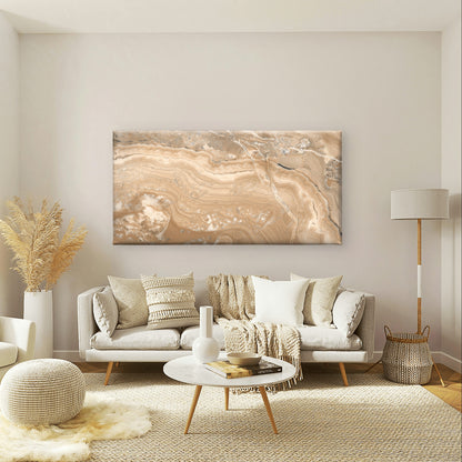 Beige Brown Marble Onyx Art Stone Wall Art Canvas Office Home Framed 120x60cm