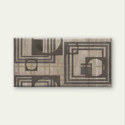Abstract Grey Gold Geometric Line Wall Art Canvas Office Home Framed 120x60cm