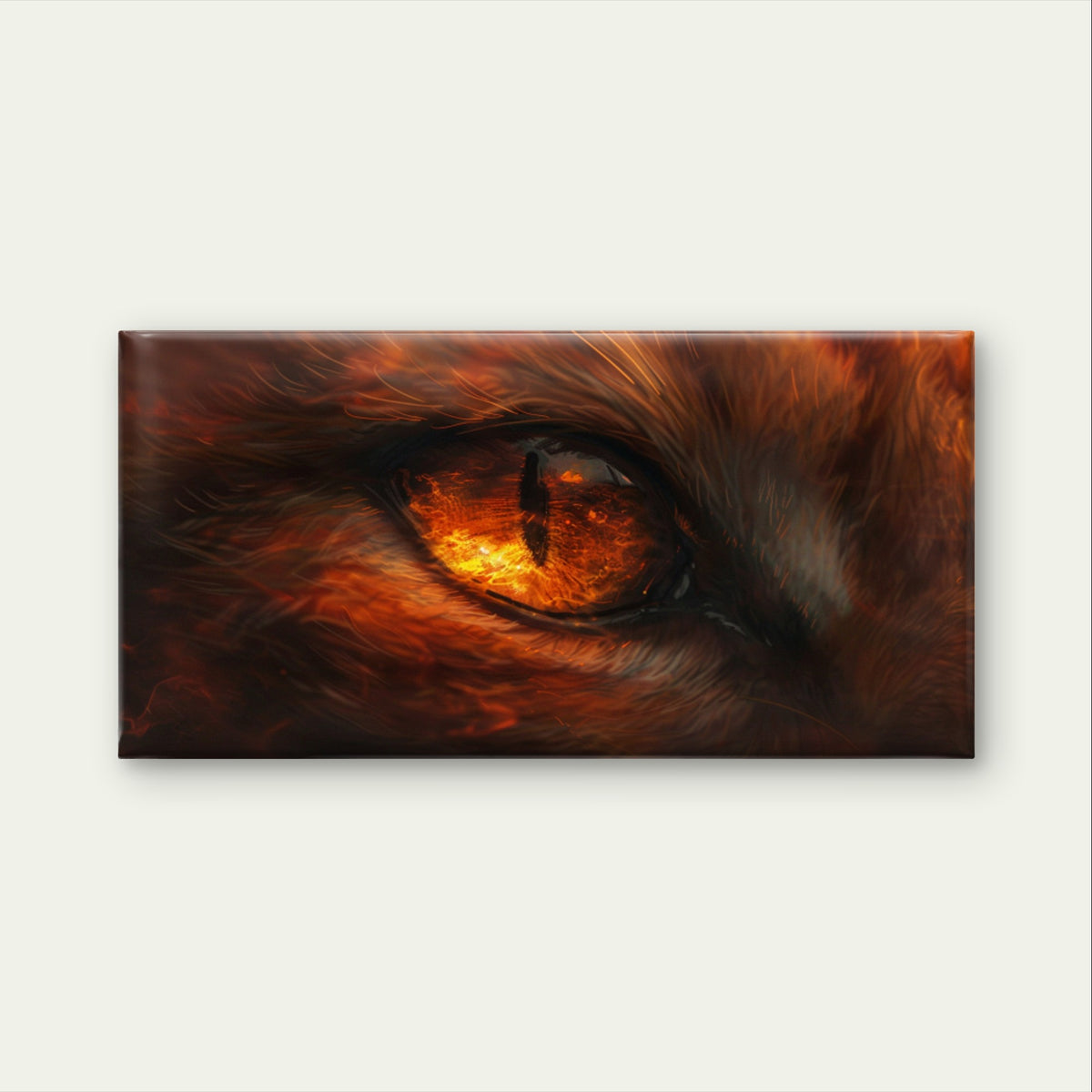 Fantasy Fire Cat Eye Beast Dragon Wall Art Canvas Office Home Framed 120x60cm