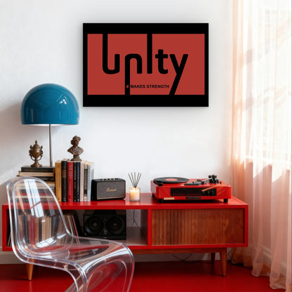 Unity Makes Strength Quote Typo Art 5mm Plastic Poster Ready to Hang 90x60cm