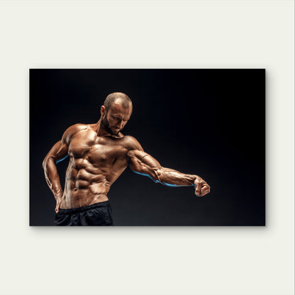 Muscular Man Bodybuilder Flexing 5mm Plastic Poster Ready to Hang 90x60cm