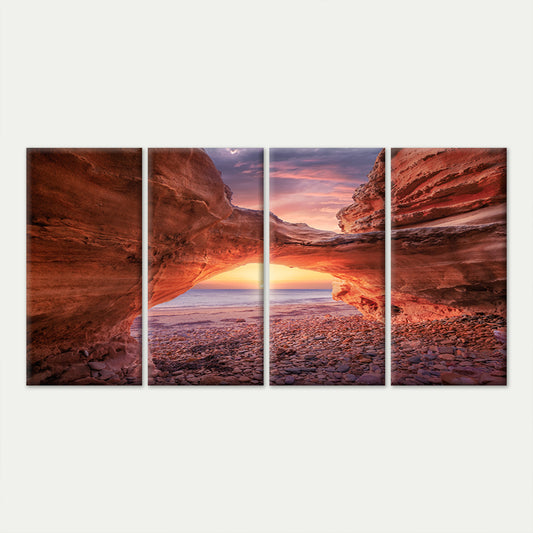 4pcs Portsea London Bridge Rock Arch Ocean Wall Art Canvas Framed 45x80cm - High Quality Print 100% Australian Made Wall Canvas Ready to Hang