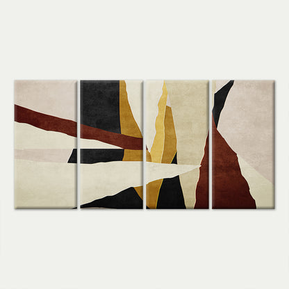 4pcs Modern Abstract Geometric Earth Tone Wall Art Canvas Framed 45x80cm        - High Quality Print 100% Australian Made Wall Canvas Ready to Hang