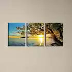 3pcs Peaceful Tree Sunset Lake Sky View Canvas Unframed - High Quality Print 100% Australian Made Wall Canvas