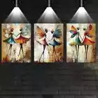 3pcs Charming Vintage Abstract Confident Dancer Canvas Unframed - High Quality Print 100% Australian Made Wall Canvas