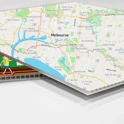 Fitness Woman One Arm Dumbbell Row Workout Close Up 5mm thick Plastic Poster Ready to Hang 90x60cm