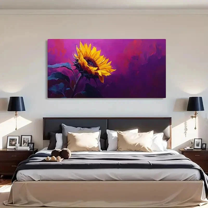 Deco Sunflower Floral Color Wall Art Canvas Office Home Room Framed 120x60cm