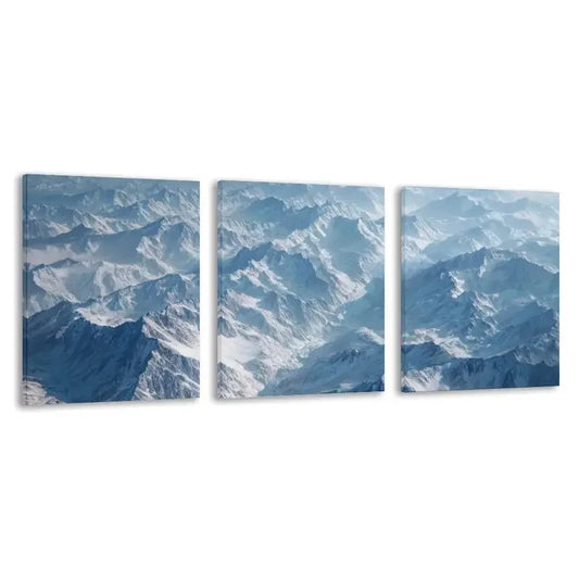 3pcs Mount Everest Mountains Sharp Peaks Wall Art Set Canvas Framed 60x90cm - High Quality Print 100% Australian Made Wall Canvas Ready to Hang