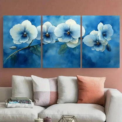 3pcs Floral Still Life White Orchid Watercolor Metal Print Ready to Hang Art