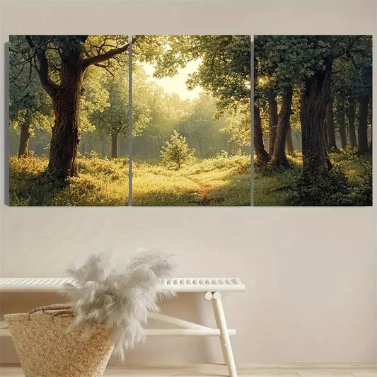 3pcs Countryside Forest Nature Farmhouse Metal Print Ready to Hang Art