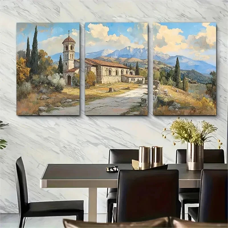 3pcs Byzantine Frescoes of Prilep Macedonia Metal Print Ready to Hang Art