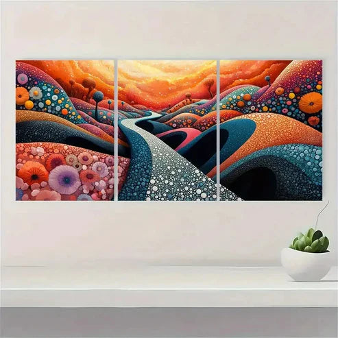 3pcs Abstract Panoramic Jacanid Marble Perfect Wall Art Canvas Unframed - High Quality Print 100% Australian Made Wall Canvas