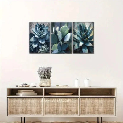 3pcs Desert Cactus Art Southwestern Style Metal Print Ready to Hang Art