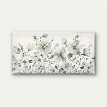 Elegant Flower Floral White Wall Art Canvas Office Home Room Framed 120x60cm