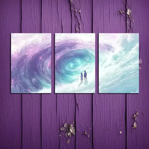 3pcs Starry Night & Ocean Surface Canvas Framed 60x90cm - High Quality Print 100% Australian Made Wall Canvas Ready to Hang