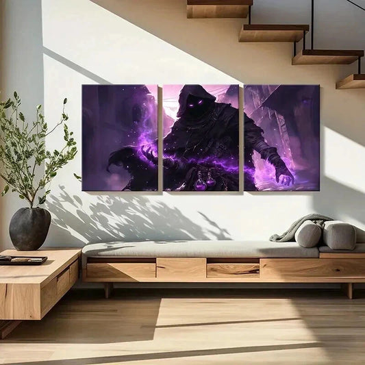 3pcs Anime Art Demon Grim Reaper Modern Wall Art Set Canvas Framed 40x60cm - High Quality Print 100% Australian Made Wall Canvas Ready to Hang