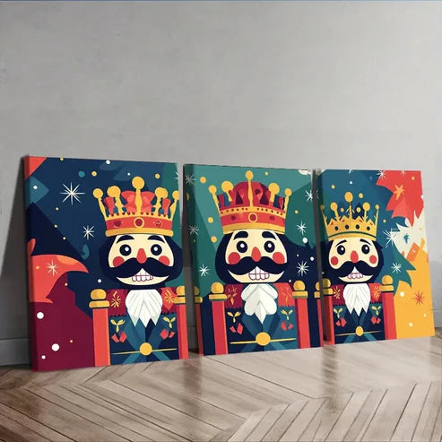3pcs Cartoon Nutcracker Wall Art Set Canvas Unframed - High Quality Print 100% Australian Made Wall Canvas