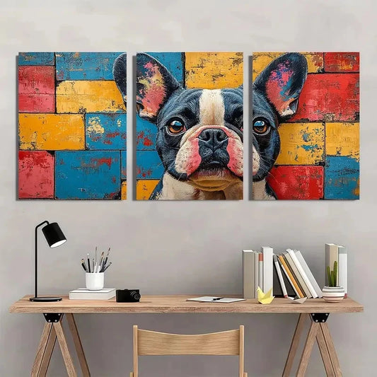 3pcs Colorful Pattern Abstract Modern Wall Art Set Canvas Framed 50x70cm - High Quality Print 100% Australian Made Wall Canvas Ready to Hang