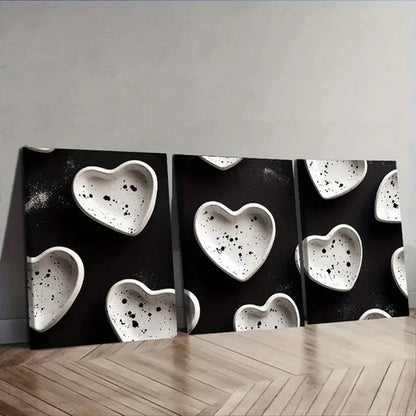 3pcs Shape on black background Wall Art Set Canvas Unframed - High Quality Print 100% Australian Made Wall Canvas