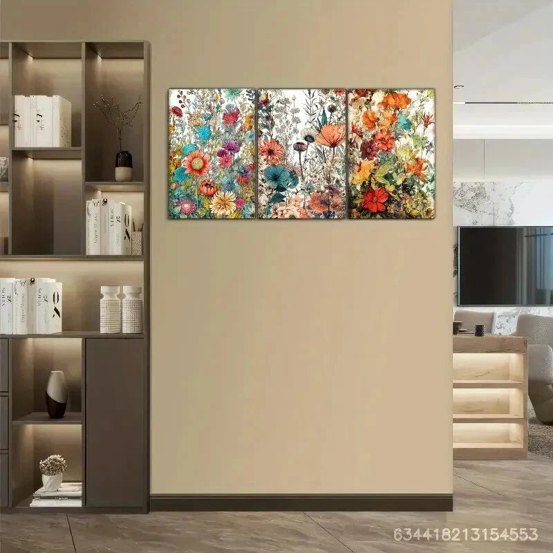 3pcs Abstract Art Creative Space Visual Metal Print Ready to Hang Art