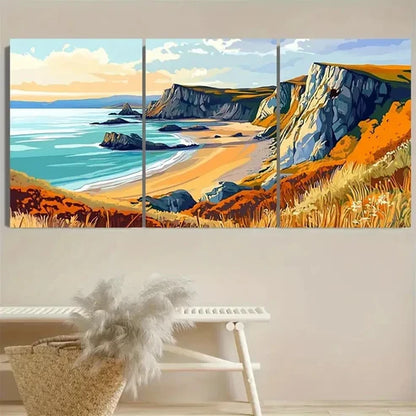 3pcs Peninsula Travel Poster Art Wall Art Set Canvas Unframed - High Quality Print 100% Australian Made Wall Canvas