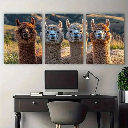 3pcs Bend Oregon Alpaca Farm Photography Metal Print Ready to Hang Art