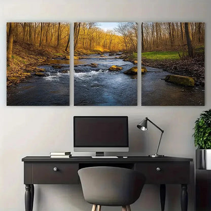 3pcs Brandywine Creek State Park Metal Print Ready to Hang Art