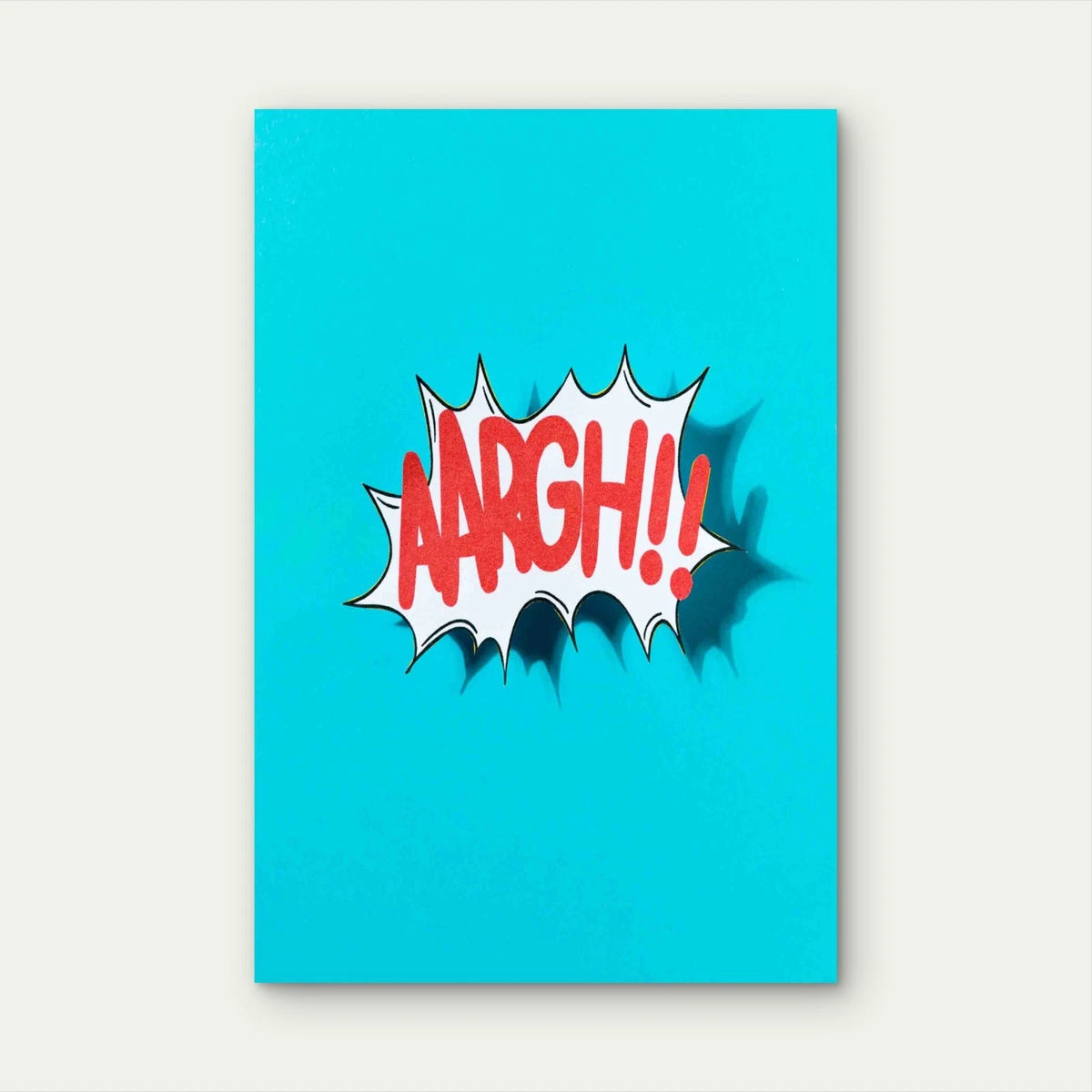Comic Sound Effect Aargh Blue Backdrop 40x60cm Metal Print Ready to Hang