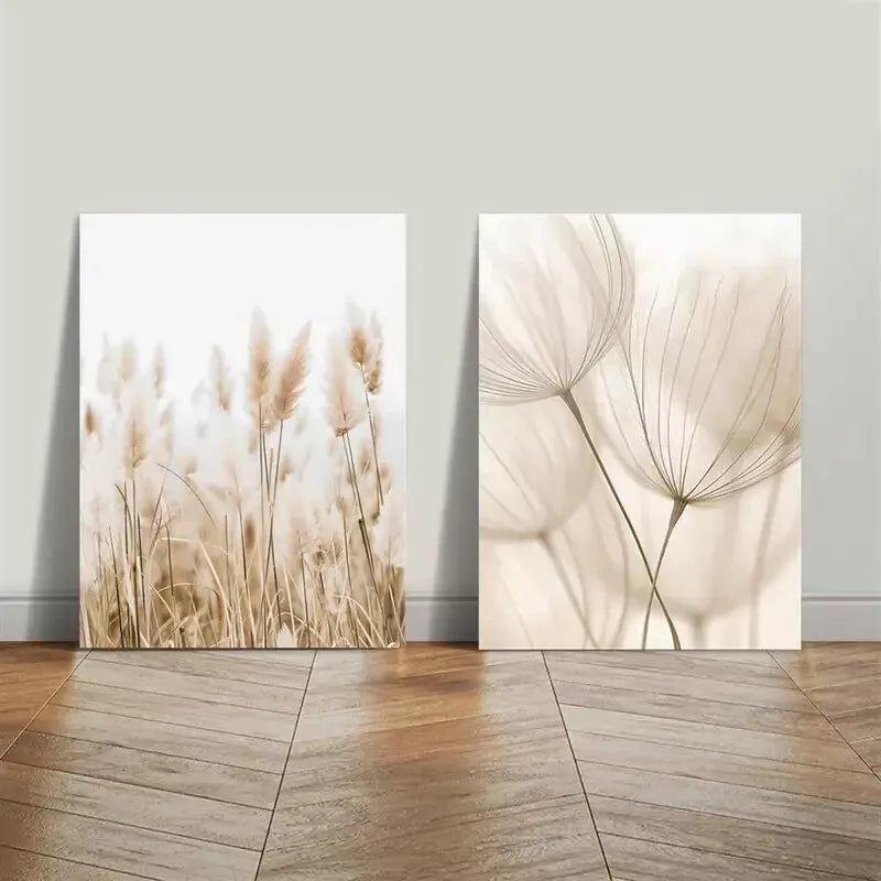2pcs Featuring Neutral Toned Canvas Framed 50x75cm - High Quality Print 100% Australian Made Wall Canvas Ready to Hang