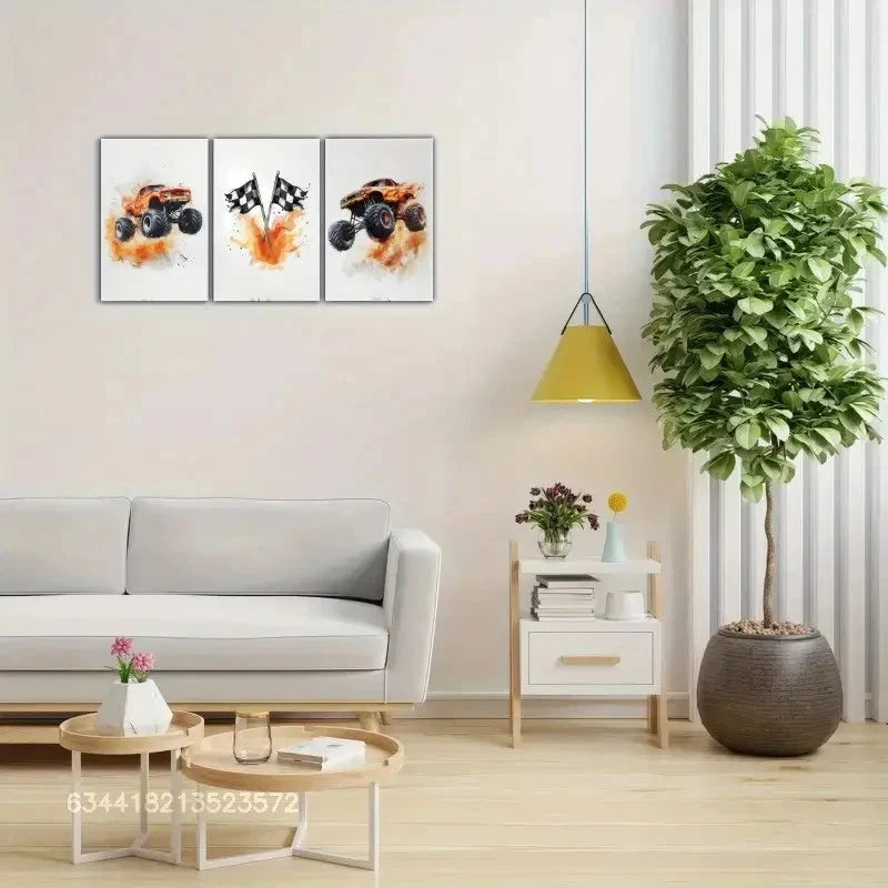 3pcs Off-Road Vehicle Art Poster Metal Print Ready to Hang Art