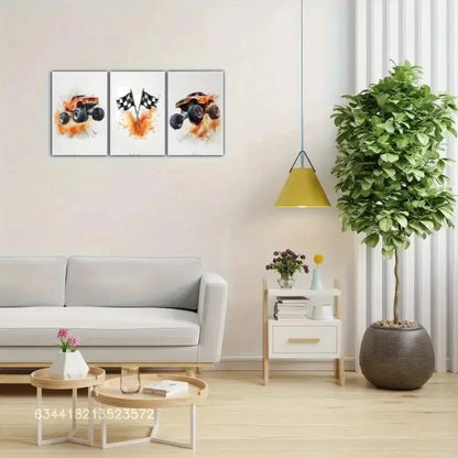 3pcs Off-Road Vehicle Art Poster Metal Print Ready to Hang Art