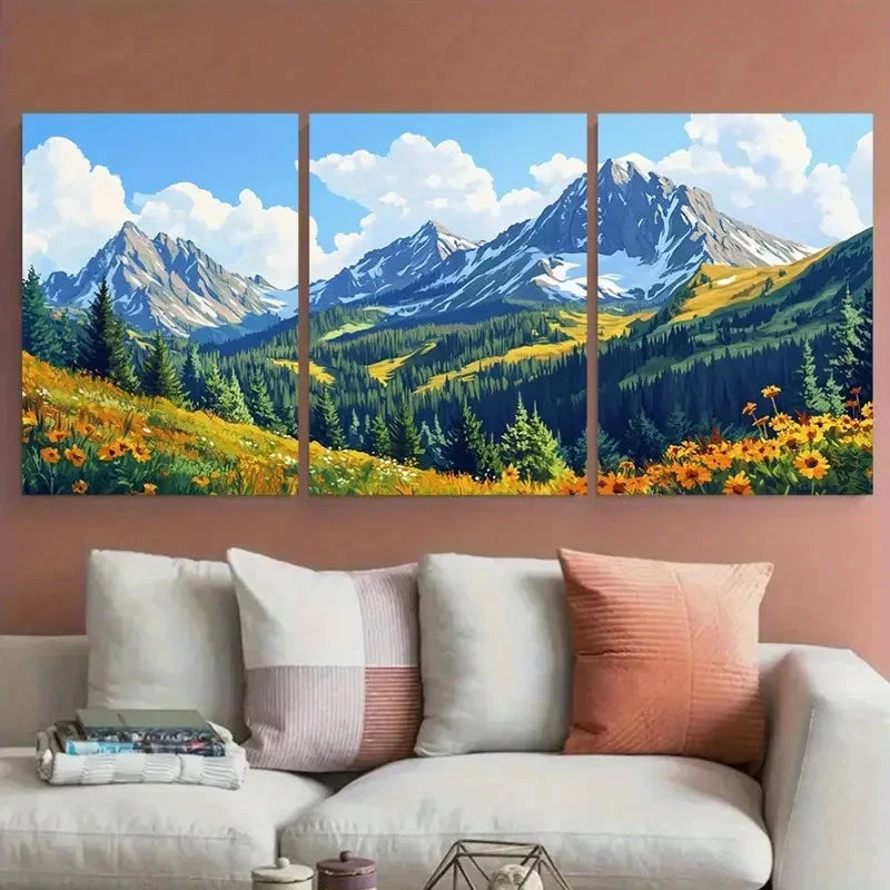 3pcs Showcasing Colorado Travel Mountain View Wall Art Set Canvas Framed 60x90cm - High Quality Print 100% Australian Made Wall Canvas Ready to Hang