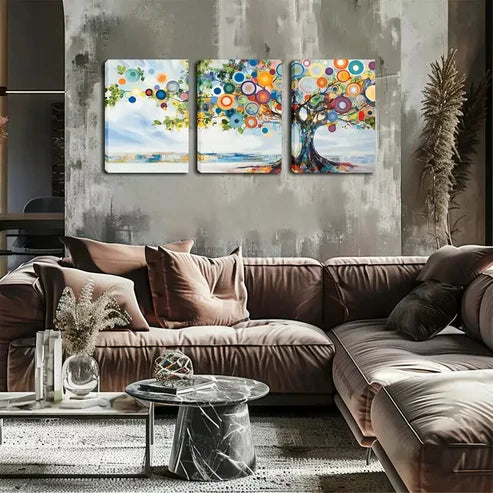 3pcs Abstract Very Dense Tree Wall Art Canvas Unframed - High Quality Print 100% Australian Made Wall Canvas