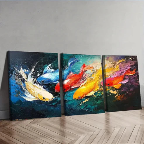 3pcs Colorful Ocean Fish Nature Perfect Wall Art Set Canvas Unframed - High Quality Print 100% Australian Made Wall Canvas