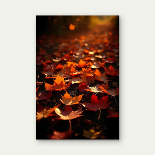 Beautiful Autumn Leaves 60x90cm Metal Print Ready to Hang