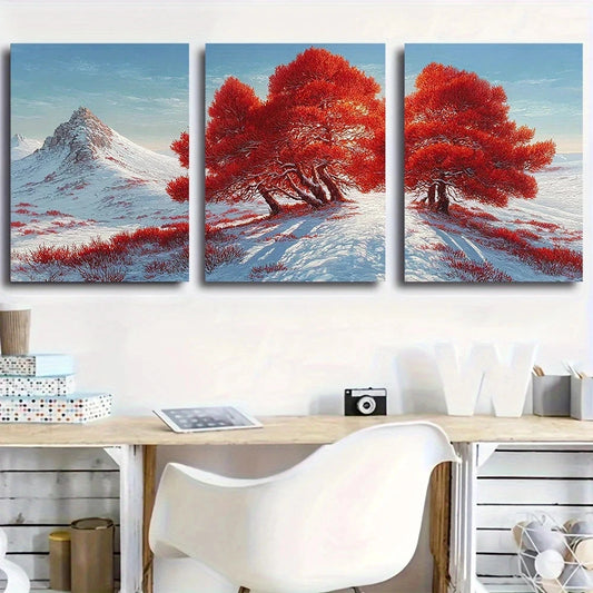 3pcs Under Ice Blue Skies Scene Metal Print Ready to Hang Art