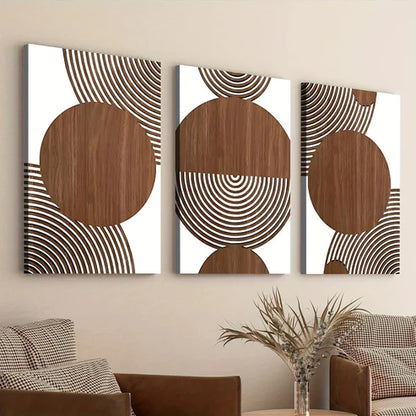 3pcs Abstract Geometric Circular Elegant Canvas Unframed - High Quality Print 100% Australian Made Wall Canvas