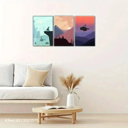 3pcs Landscape Fantasy Story art Posters Metal Print Ready to Hang Art