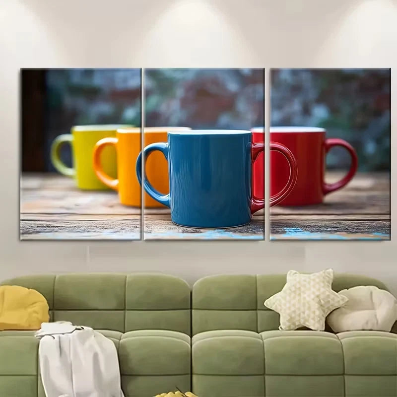 3pcs Samoens Mug France Mug Samoens Coffee Metal Print Ready to Hang Art