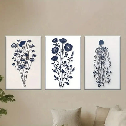 3pcs Fashion Abstract Human Structure Metal Print Ready to Hang Art