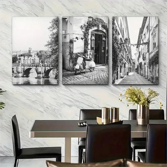 3pcs Modern Minimalist Rome City Metal Print Ready to Hang Art