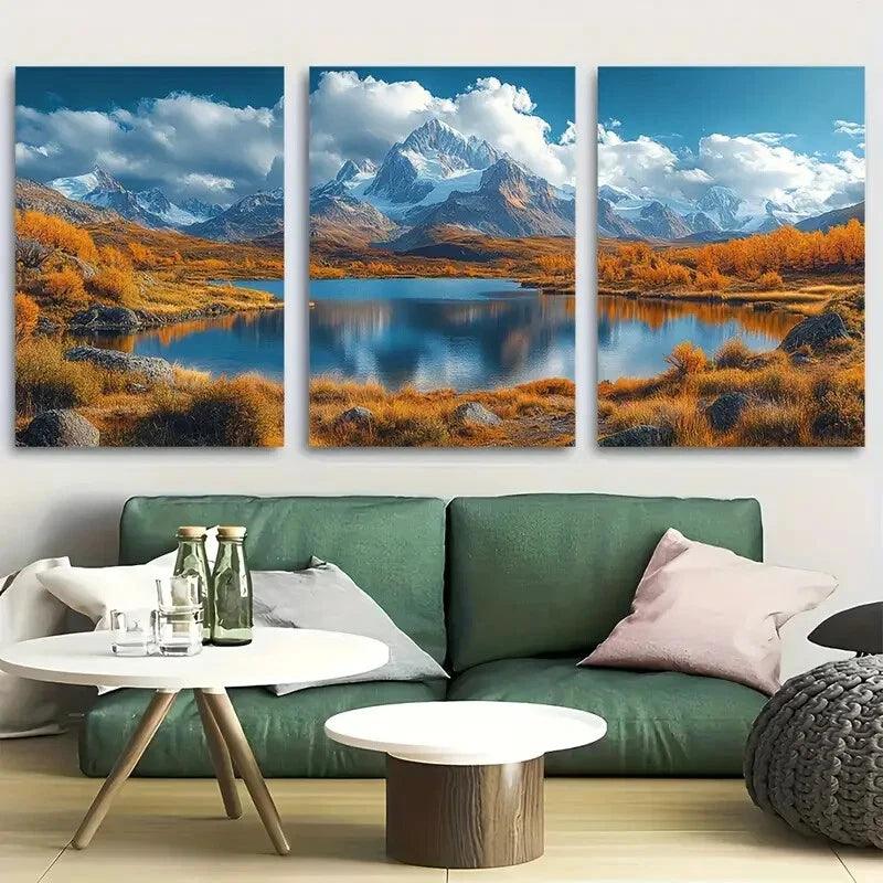 3pcs Towering Peaks of Patagonia Metal Print Ready to Hang Art