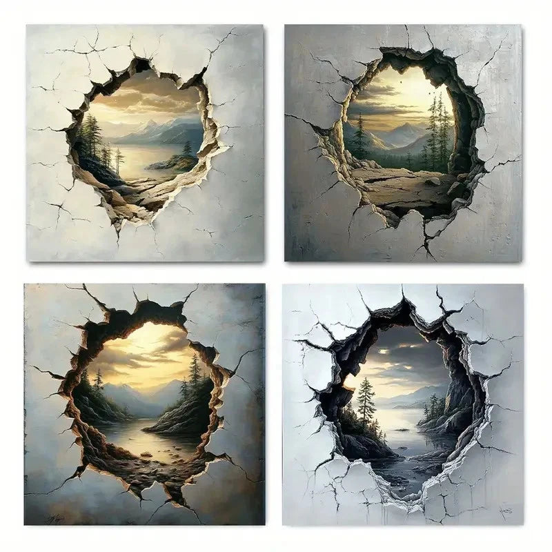 4pcs Theme Elegant Modern Wall Art Canvas Framed