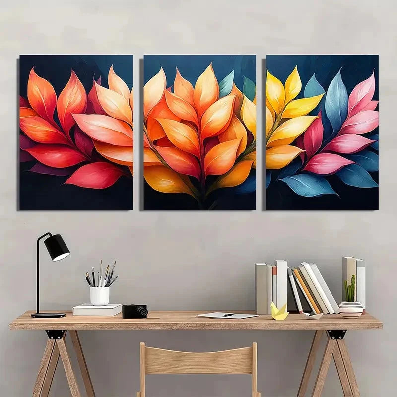 3pcs Vibrant Heliconia Lobster Claw Perfect Wall Art Set Canvas Framed 40x60cm - High Quality Print 100% Australian Made Wall Canvas Ready to Hang