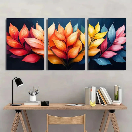 3pcs Vibrant Heliconia Lobster Claw Perfect Wall Art Set Canvas Framed 40x60cm - High Quality Print 100% Australian Made Wall Canvas Ready to Hang