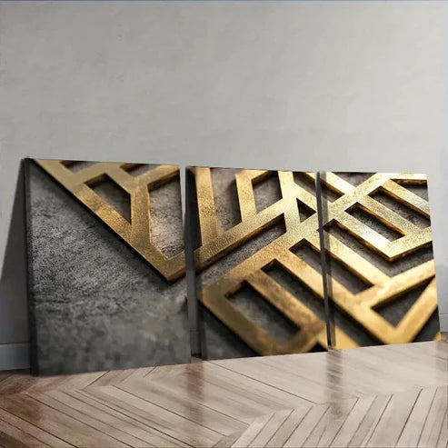 3pcs Complex Geometric Pattern Wall Art Canvas Unframed - High Quality Print 100% Australian Made Wall Canvas